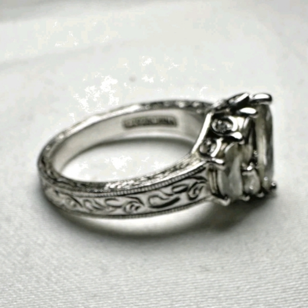 Rare Estate Designer Signed Tacori Marquis Cut Shimmering Absolute Ring - Picture 9 of 11